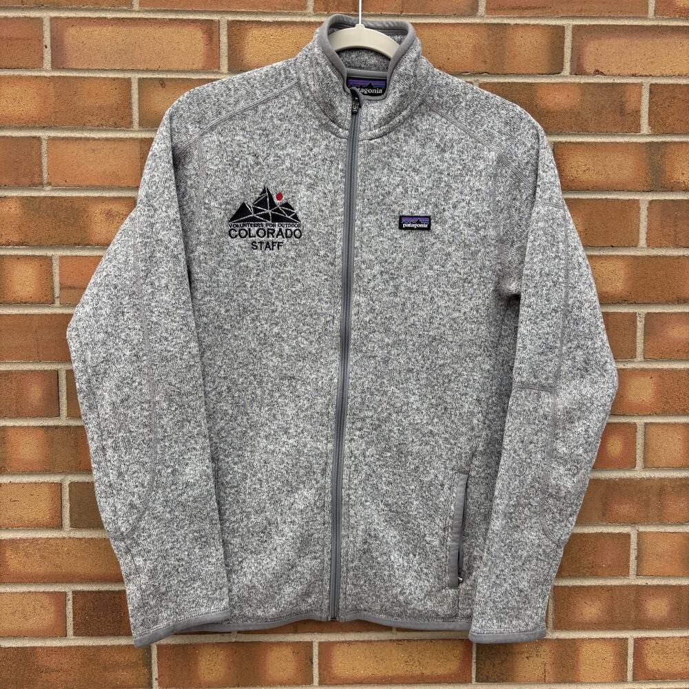 Patagonia Better Sweater Full Zip Jacket Womens Sz Unsure Gray Embroidered
